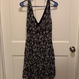 Style & Co summer dress, size 8, tan & black print